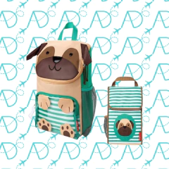 Kit Escolar Mochila Grande + Lancheira Cachorro Pug Skip Hop