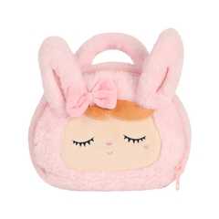 BOLSA PLUSH COELHA ROSA COM LACO ALCA DE MAO METOO