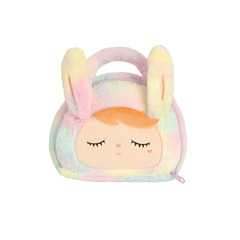 BOLSA PLUSH COELHA ARCO-IRIS ALCA DE MAO METOO