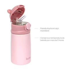 GARRAFA TERMICA PAREDE DUPLA URSINHO ROSA 320ML BUBA - AD baby | Roupas e Acessórios nacionais e importados