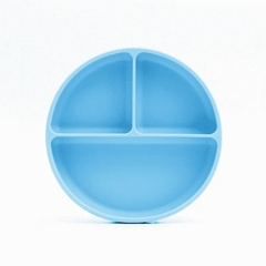 PRATO REFEICAO SILICONE INFANTIL COM DIVISORIAS E VENTOSA AZUL - PETIT PIA