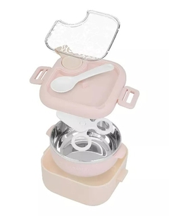 KIT COM TIGELA 2 ESTÁGIOS, COLHER E TESOURA ALIMENTAR ROSA MARCUS & MARCUS - AD baby | Roupas e Acessórios nacionais e importados