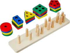 ENCAIXE DIVERTIDO FORMAS E CORES 5 COLUNAS MDF UN SORTIDO - comprar online