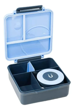 BENTO BOX 3 DIVISORIAS COM POTE TERMICO AZUL BUP ONE - comprar online