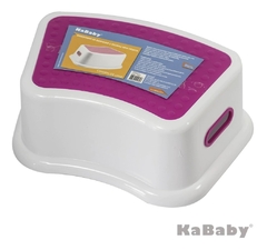 BANQUINHO DE BANHEIRO 1 DEGRAU ROSA KABABY