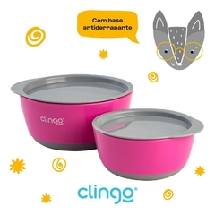 TIGELAS COM TAMPA COLORS ROSA KIT 2 UN CLINGO - comprar online
