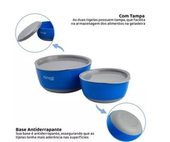 TIGELAS COM TAMPA COLORS AZUL KIT 02 UN CLINGO - comprar online