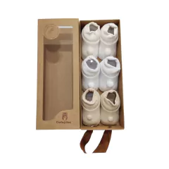 Kit 3 Pares Sapatinho Pompom e Bombe Recem Nascido Corujitos - loja online