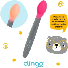 COLHER SILICONE ERGO TERMO COLOR ROSA/CZ CLINGO - loja online