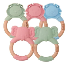 MORDEDOR ELEFANTE MASSAGEADOR GENGIVA SILICONE E BAMBU BUBA