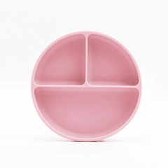 PRATO REFEICAO SILICONE INFANTIL COM DIVISORIAS E VENTOSA ROSA - PETIT PIA