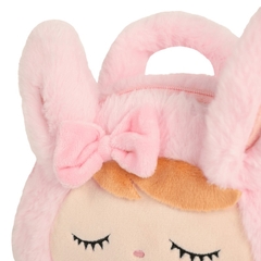 BOLSA PLUSH COELHA ROSA COM LACO ALCA DE MAO METOO - loja online