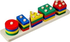 ENCAIXE DIVERTIDO FORMAS E CORES 5 COLUNAS MDF UN SORTIDO