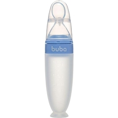 COLHER DOSADORA EM SILICONE COM VENTOSA AZUL BUBA