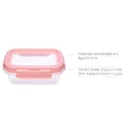 KIT 3 POTINHOS HERMETICOS ROSA BUBA na internet