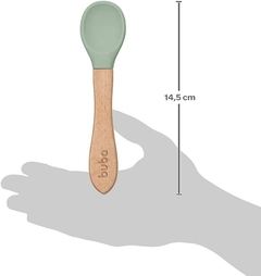 COLHER EM SILICONE E BAMBU VERDE BUBA na internet