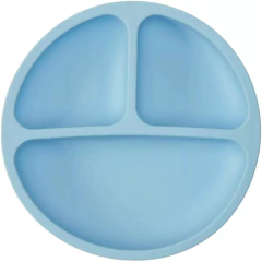 PRATO EM SILICONE COM VENTOSA AZUL BUBA