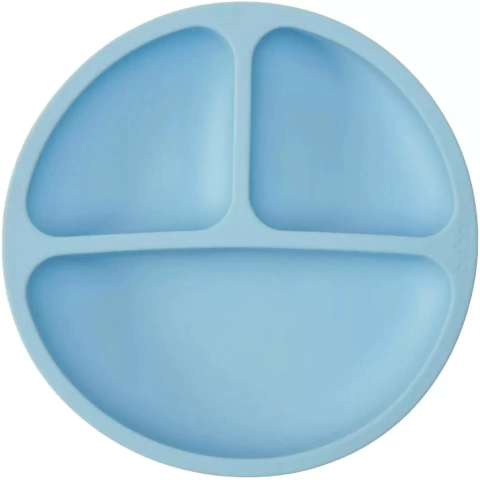 PRATO EM SILICONE COM VENTOSA AZUL BUBA