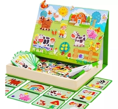 QUEBRA-CABECA MAGNETICO E LOUSA CAIXA MDF FAZENDA TOY MIX