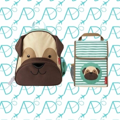 KIT ESCOLAR MOCHILA + LANCHEIRA BAG CACHORRO PUG ZOO SKIP HOP
