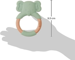 MORDEDOR EM SILICONE E BAMBU ELEFANTE VERDE BUBA na internet