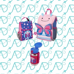 KIT ESCOLAR MOCHILA + LANCHEIRA + GARRAFA BORBOLETA SKIP HOP