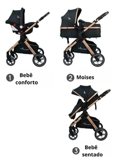 CARRINHO TS KANSAS+BASE GOLD/PRETO PREMIUMBABY - AD baby | Roupas e Acessórios nacionais e importados