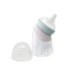 MAMADEIRA ANGULADA EM SILICONE 120ML VERDE MARCUS & MARCUS