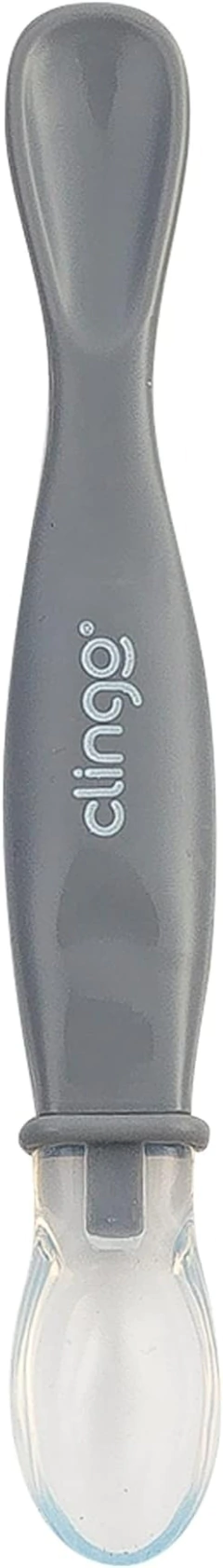 COLHER SILICONE PONTA DUPLA COLORS CINZA CLINGO