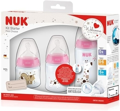 KIT 3 MAMADEIRAS STARTER NUK - GIRAFA ROSA