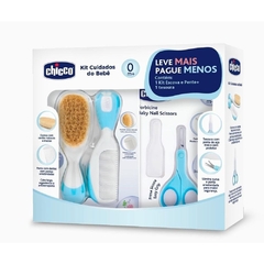 PACK ESCOVA E PENTE + TESOURINHA - AZUL CHICCO