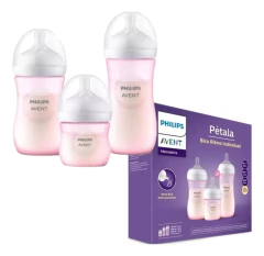 KIT 03 MAMADEIRA PETALA 3.0 125/260/360ML ROSA AVENT