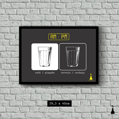 Quadro Café Pingado MDF 30x40 Impressão Digital