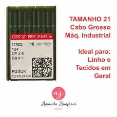 Caixa com 10 Agulhas Para Máquina Industrial CABO GROSSO - Tamanho: 21