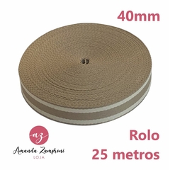 Rolo Alça Chique - 40mm - Listras Caqui