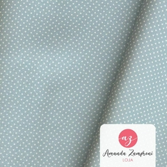 Sintético Duna Estampado Mini Poá - Azul Bebê
