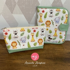 Painel - Porta Documentos e Necessaire - Safari com Verde - Sintético Doll - comprar online
