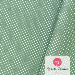 Sintético Doll Estampado - Mini Poá Verde