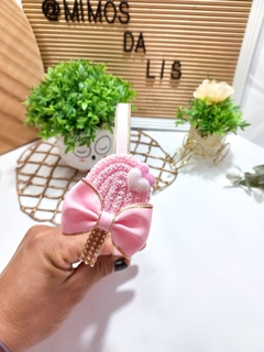 Tiara infantil de cabelo picolé rosa - Mimos da lis Laço 
