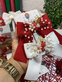 Laço cruzado natal luxo ponta G