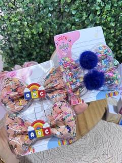 Parzinho escola infantil - Mimos da lis Laço 