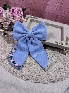 Laço em linho personalizado infantil luxo na internet