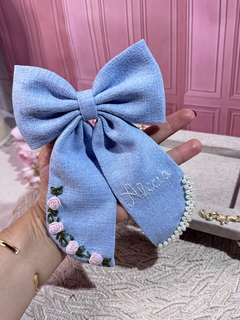 Laço em linho personalizado infantil luxo - comprar online