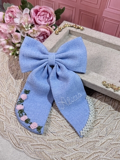 Laço em linho personalizado infantil luxo