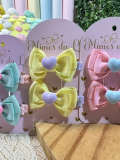Parzinho infantil coração - Mimos da lis Laço 
