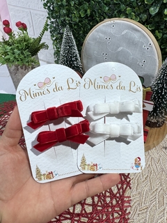Parzinho bebê veludo festas - Mimos da lis Laço 