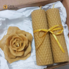 Kit Nº 1 - Flor M + Mini Círios Alveolados
