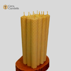 Velas de castiçal alveoladas 20 cm 12 un.