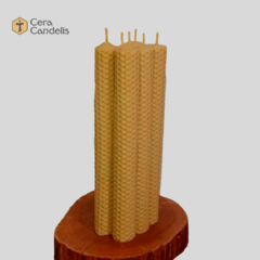 Velas de castiçal alveoladas 20 cm 6 un.