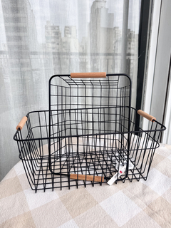 Canasto metal mango de bambú XL - Decor